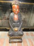 Vintage Carved Wood Buddha Statue