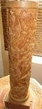 Vintage Bali Hand Carved Solid Wood Table Lamps