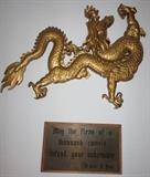 Carved Gilt Wood Dragon Wall Art