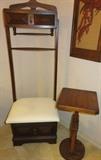 Vintage Mid Century Modern White Leather Valet Butler Chair  