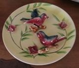 Vintage Decorative 3D Bird Wall Plate Japan 