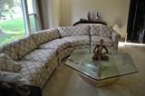Century Sectional Couch and Baker Hexagon Coffee Table
