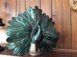 Decorative peacock sculpture