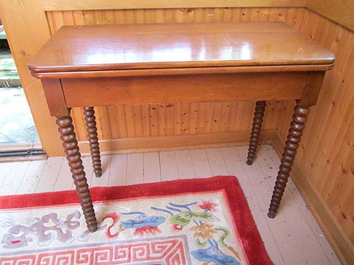 Victorian walnut game table.