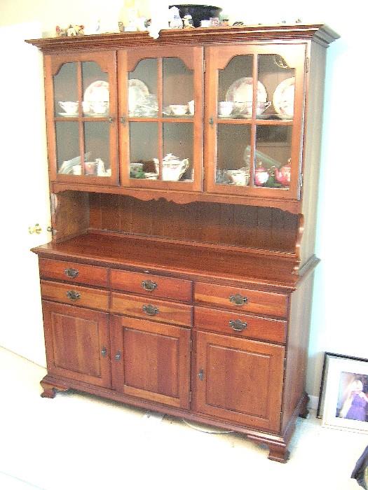 Solid cherry Southbridge china cabinet.