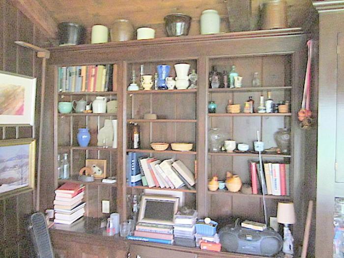 Items in stone room shelves.