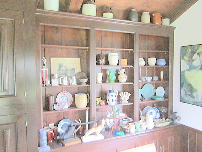 Items in stone room shelves.