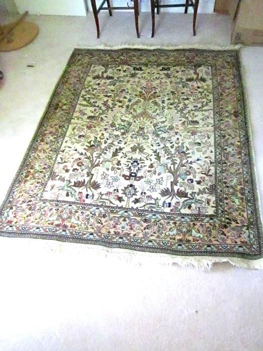 Handmade wool oriental rug.