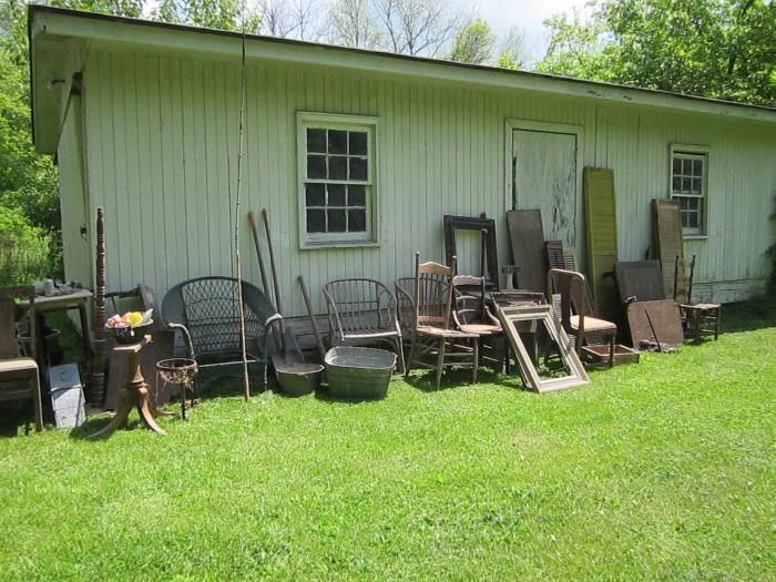 Furniture and other items at the barn.