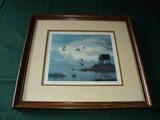 Herb Jones - Mallards and Duck Blind, Ed5000
SKU # CBF006
Buy It Now Price - $100.00
Description
Framed, double-matted, hand-signed limited edition color print (Ed5000). Framed size is 17-7/8"x16-1/2"x7/8".  
www.ctonlineauctions.com Williamsburg and Peninsula VA store