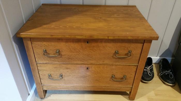 2 drawer antique blanket chest