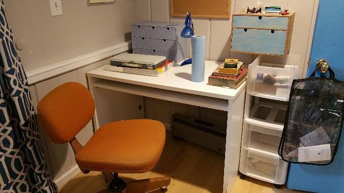 small desk and chair...organizers etc