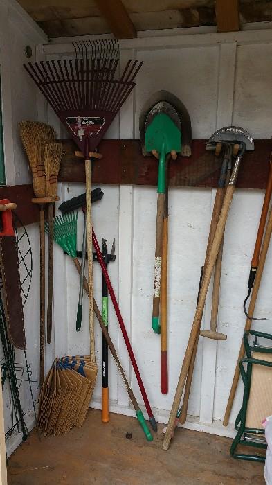shed full of garden tools