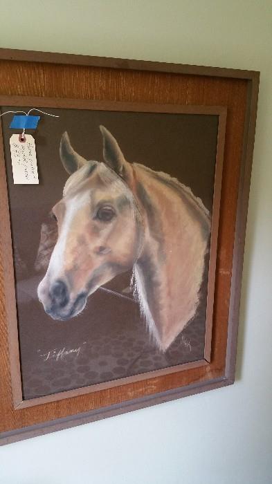 original pastel horse portrait
