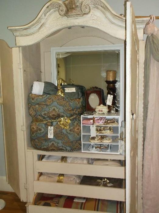 Inside white armoire