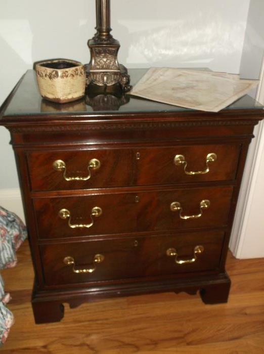 One of a pair of Hickory Chair Co. side tables