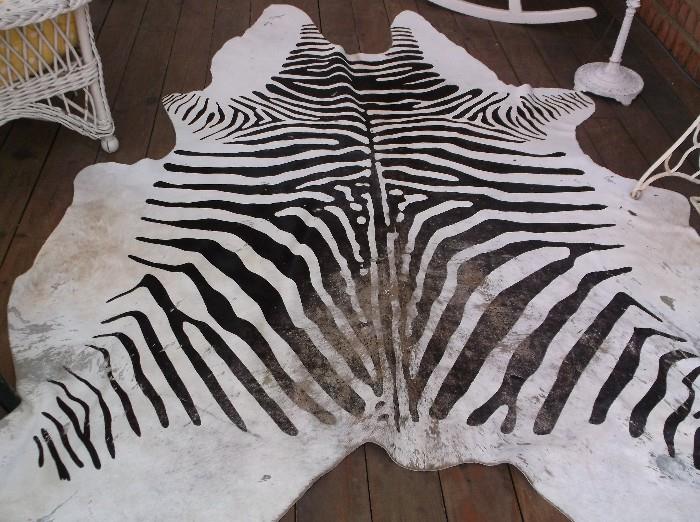 Zebra skin rug