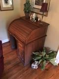 wooden roll top secretary desk - furniture  