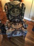 upholstered wing back chair - living room - furniture