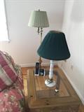 Assorted end tables and lamps