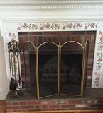 Fireplace tools and screen