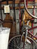 Vintage Sleds and bicycle