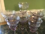 Vintage purple wine and sherbet glass 