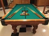 Spectacular Gandy pool table with ping-pong top and paddles