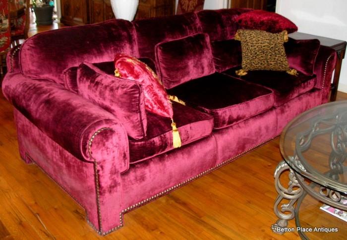 Large Garnet color Sofa, so very comfortable