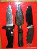 All Knives are in Cases....Bone handled Flint Blade knife is a Replica