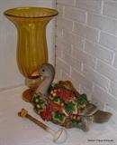 Goose Soup toureen...Fitz and Floyd, Italian Glass Vase