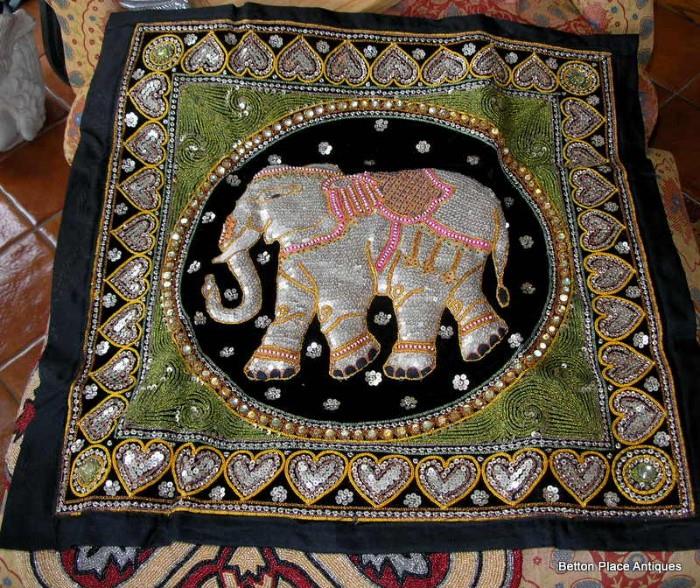 Beautiful Elephant imported Cushion cover, bought overseas...and much nicer in person
