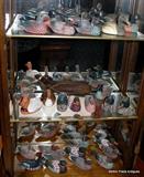 Small Handmade Ducks, {made by New Orleans Artisan with names of items on base...very cute in glass case