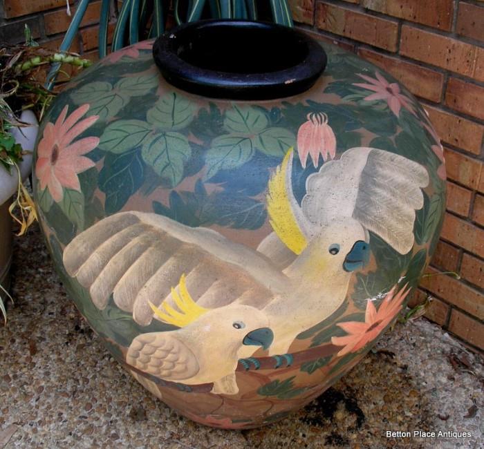 Large Clay Pot handpainted....