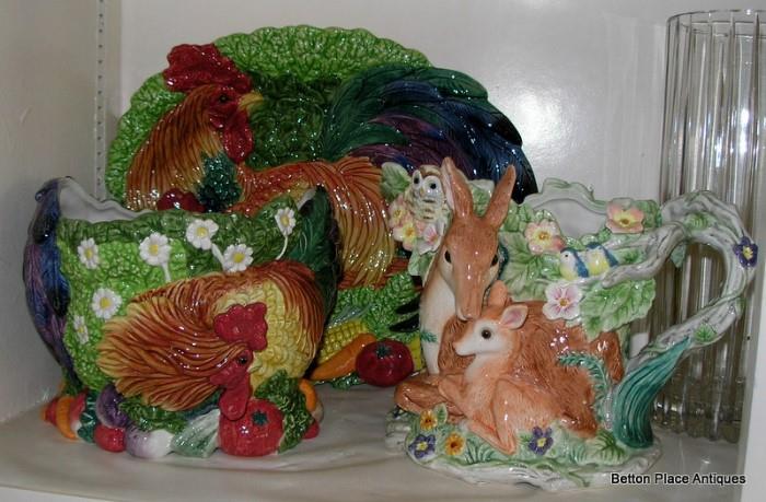 Fitz and Floyd Rooster and Deer items