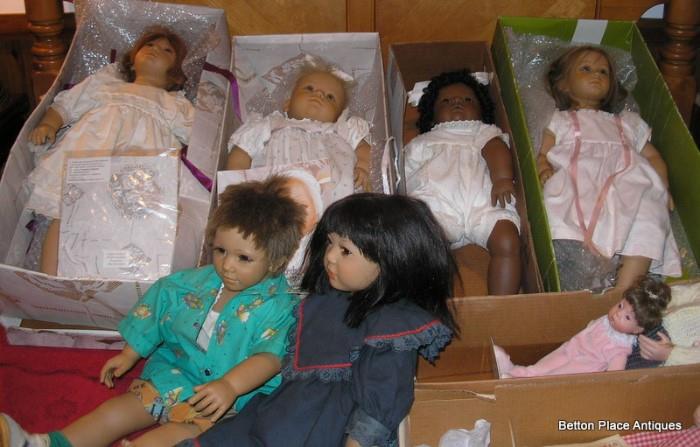 6 Annette Himstedt Dolls , 4 with boxes