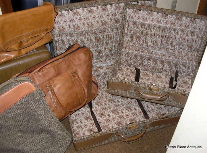 Hartmann Suitcases, leather overnight and smaller Overnight...all vintage Hartmann