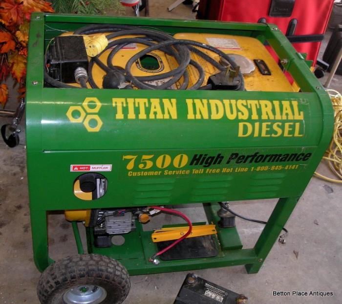 Titan diesel 7500 watt generator, brand new Battery and working all the way