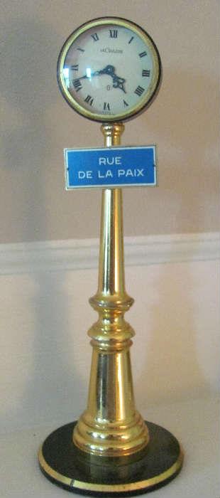 Unusual LeCoultre Paris Street Lamp clock. 