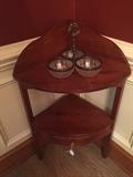 Vtg two tier corner table