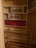 Various shoe racks, etc.,