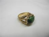 14k gold ring with green center stone starts at just $195