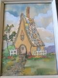 Small watercolor cottage. Artist unknown 