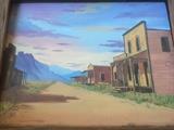 Ghost town painting. Artist unknown. 