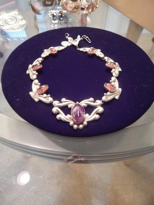 Nice necklace with Amethyst stones.