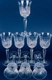 Lot #161, 8 Wedgwood Majesty Stemmed Crystal Wine Glasses
Shimmering Wedgwood crystal 8 piece stemmed wine glass set. Created in precisely cut, premium quality crystal; each piece features the Majesty pattern. All are acid etched with the “Wedgwood” hallmark on the bottom; in excellent condition with no damage or repairs. Each glass measures 7.75" tall x 3" top diameter. From the internet: "Josiah Wedgwood and Sons, commonly known as Wedgwood, is a fine china, porcelain, and luxury accessories company founded in 1759. In 1987, Wedgwood merged with Waterford Crystal to create Waterford Wedgwood, an Ireland-based luxury brands group." To complete your set see lot #s 59, 161 and 311. Tag Words: Intdes, formal dining, barware