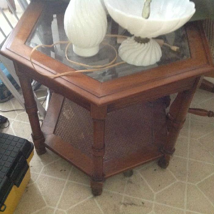 Glass Top Accent Table $ 60.00