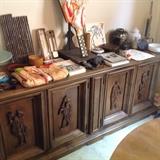 Japanese motif vintage credenza