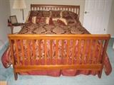 Queen bed with headboard and footboard
