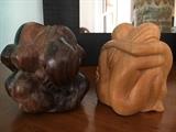 Hand carved wooden sculptures